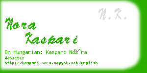 nora kaspari business card